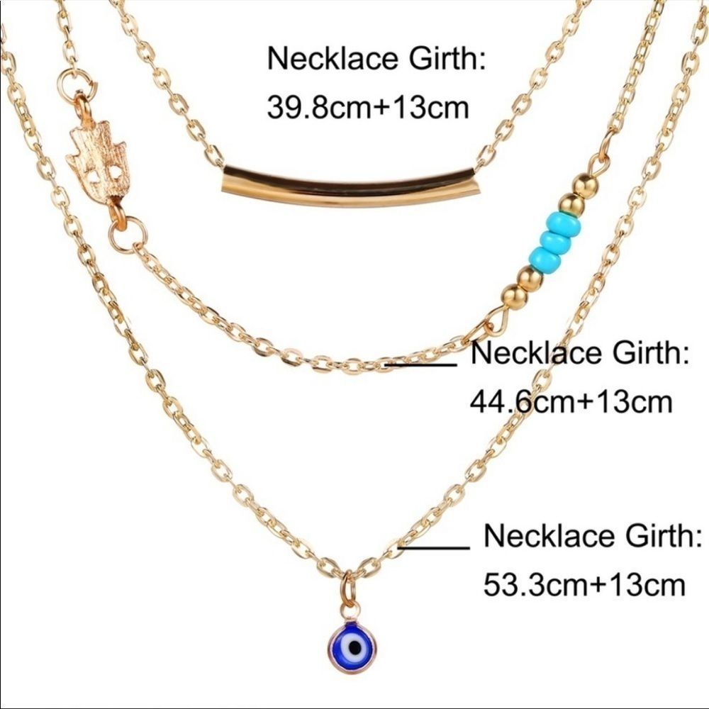 ๐ด๐ด๐ด Nazar (evil eye) Multilayer Necklace - Picture 4 of 4
